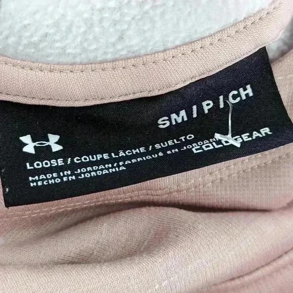 Under Armour Cold Gear Pink w/Gray Logo  Loose  LS Sweatshirt Hoodie Small - Picture 4 of 9